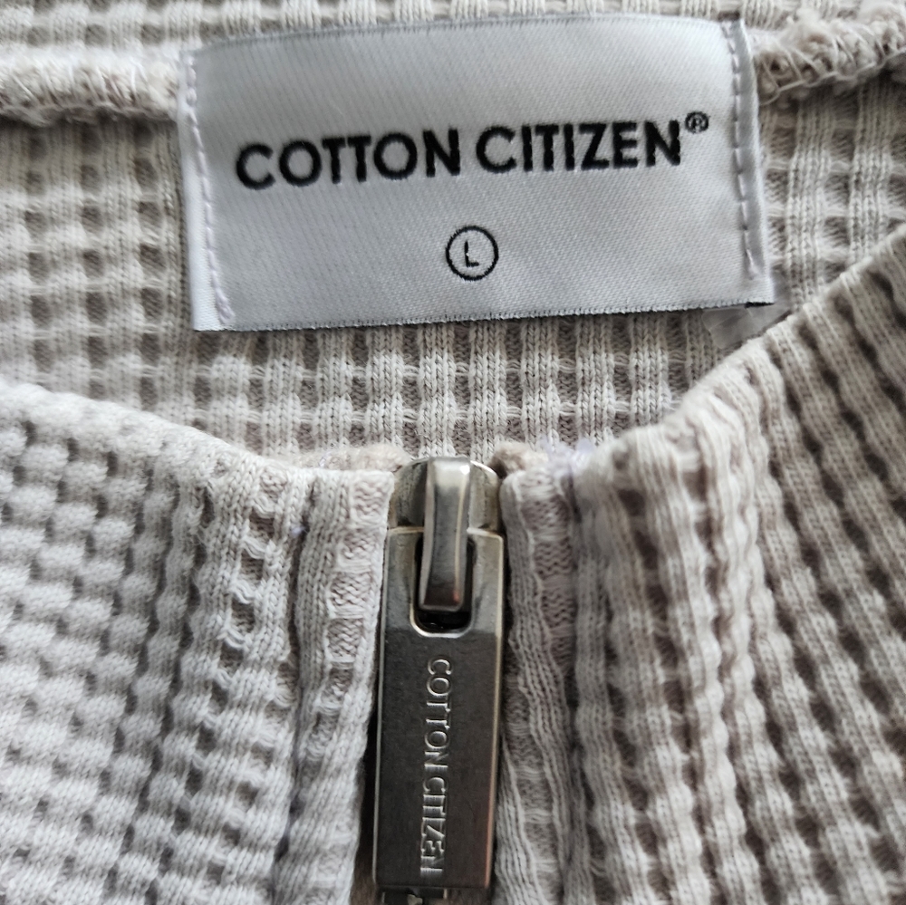 Cotton Citizen New waffle knit cotton sweater. Turtleneck. Half-zip closure. - Picture 7 of 11